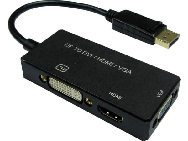 Value 12993153, 0,1 m, DisplayPort, VGA (D-Sub)+ HDMI + DVI, Hankjønn, Hunkjønn, Rett