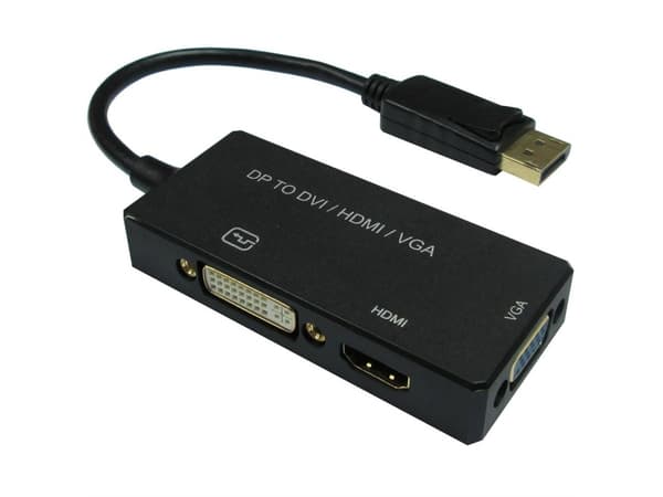 Value 12993153, 0,1 m, DisplayPort, VGA (D-Sub)+ HDMI + DVI, Hankjønn, Hunkjønn, Rett