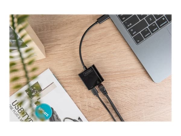 DIGITUS DN-3027 - Nätverksadapter - USB-C - Gigabit Ethernet + USB-C