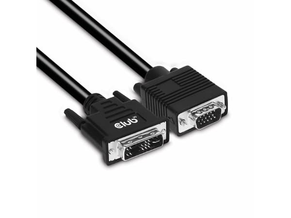 Club 3D - Adapterkabel - DVI-A (hann) til HD-15 (VGA) (hann) - 3 m - tommelskruer, gullglitterkontakter