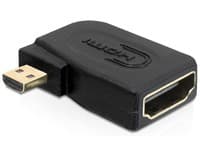 Delock High Speed HDMI with Ethernet - HDMI-adapter - 19 pin micro HDMI Type D hann til HDMI hunn - 90°-kontakt
