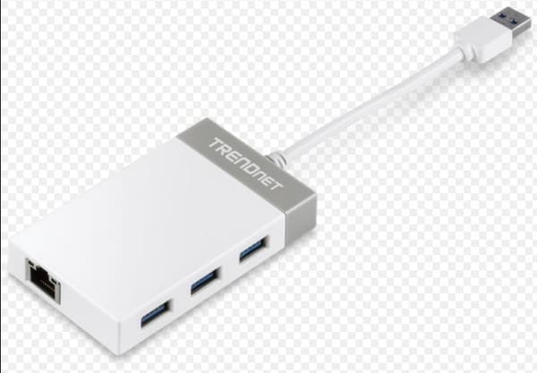 TRENDnet TU3-ETGH3 - Nettverksadapter - USB 3.0 - Gigabit Ethernet + USB 3.0 x 3