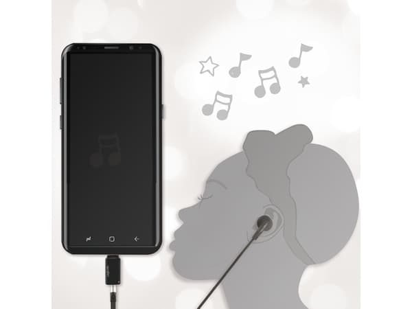 LogiLink UA0356, USB-C, 3,5 mm, Sort
