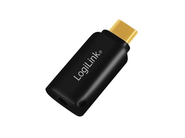 LogiLink UA0356, USB-C, 3,5 mm, Sort