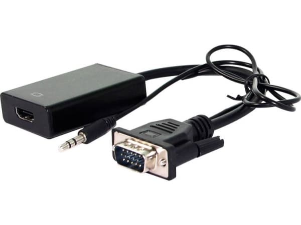 Value 12.99.3117, 0,15 m, HDMI-tyyppi A (vakio), VGA (D-Sub) + 3.5mm, Uros, Naaras, Musta