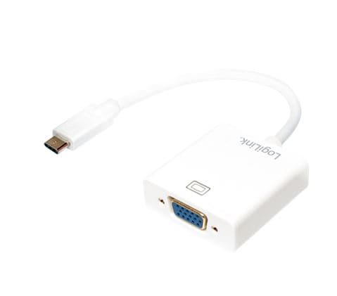 LogiLink UA0237A, 0,14 m, USB Type-C, VGA (D-Sub), Hanstik, Hunstik, 1080p