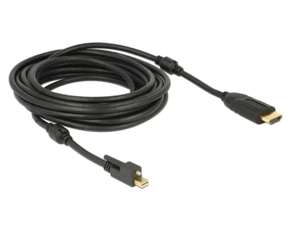 Delock - Adapterkabel - Mini DisplayPort hann til HDMI hann - 5 m - svart - 4K-støtte