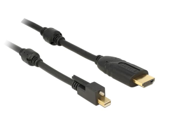 Delock - Adapterkabel - Mini DisplayPort hann til HDMI hann - 5 m - svart - 4K-støtte