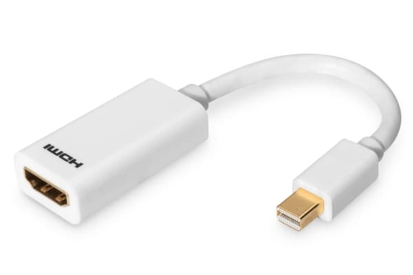 ASSMANN - HDMI-adapter - Mini DisplayPort hann til HDMI hunn - 15 cm - dobbeltisolert - hvit