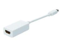 ASSMANN - HDMI-adapter - Mini DisplayPort hann til HDMI hunn - 15 cm - dobbeltisolert - hvit