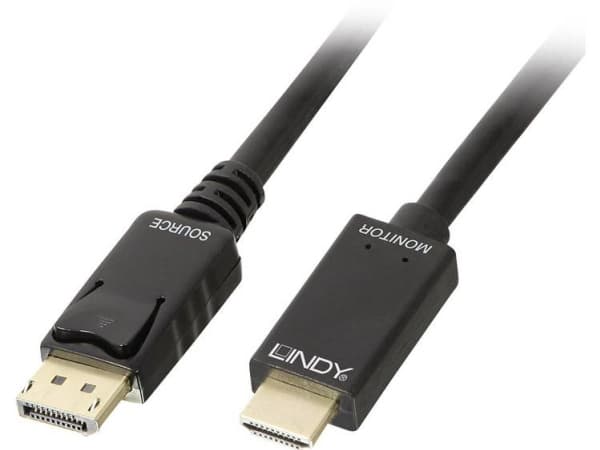 Lindy 36920, 0,5 m, DisplayPort, HDMI-tyyppi A (vakio), Uros, Uros, 3840 x 2160 pikseliä