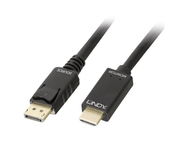 Lindy 36920, 0,5 m, DisplayPort, HDMI-tyyppi A (vakio), Uros, Uros, 3840 x 2160 pikseliä