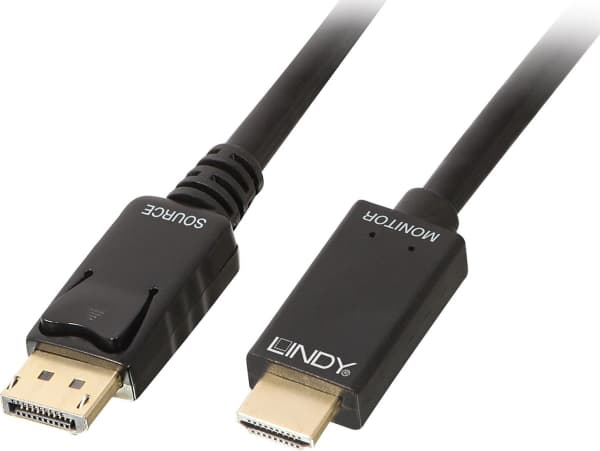 Lindy 36920, 0,5 m, DisplayPort, HDMI-tyyppi A (vakio), Uros, Uros, 3840 x 2160 pikseliä
