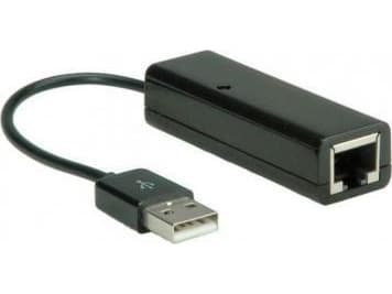 Value USB 2.0 - RJ-45, Svart, 22 mm, 65 mm, 17 mm