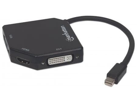 Manhattan 207720, 0,25 m, Mini DisplayPort, DVI-I + VGA (D-Sub) + HDMI, Hankjønn, Hunkjønn, Rett