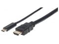 Miniatyrbilde 3 av 5: Manhattan 152235, 1 m, USB Type-C, HDMI Type A (Standard), Hankjønn, Hankjønn, Rett