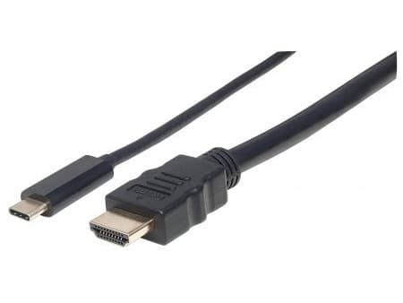 Manhattan 152235, 1 m, USB Type-C, HDMI Type A (Standard), Hankjønn, Hankjønn, Rett
