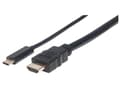 Miniatyrbilde 2 av 5: Manhattan 152235, 1 m, USB Type-C, HDMI Type A (Standard), Hankjønn, Hankjønn, Rett