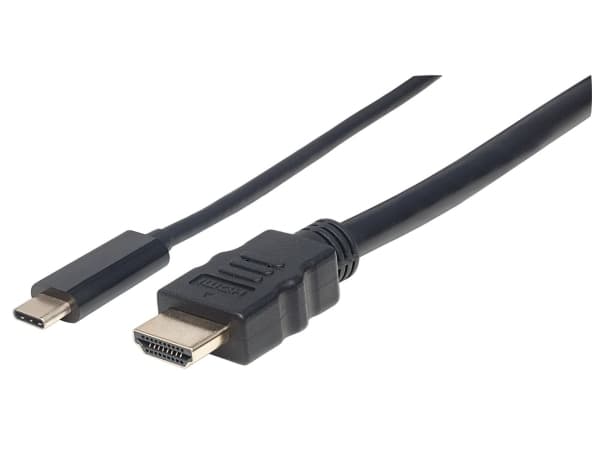 Manhattan 152235, 1 m, USB Type-C, HDMI Type A (Standard), Hankjønn, Hankjønn, Rett