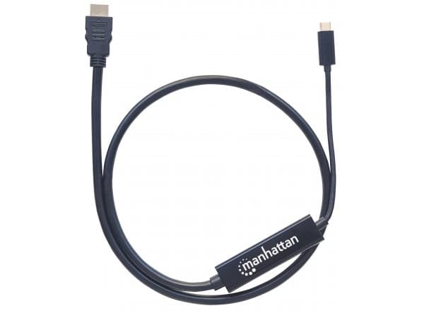 Manhattan 152235, 1 m, USB Type-C, HDMI Type A (Standard), Hankjønn, Hankjønn, Rett