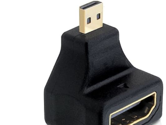 Delock - HDMI-adapter - 19 pin micro HDMI Type D hann til HDMI hunn - 90°-kontakt