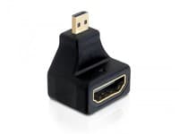 Delock - HDMI-adapter - 19 pin micro HDMI Type D hann til HDMI hunn - 90°-kontakt