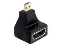 Delock - HDMI-adapter - 19 pin micro HDMI Type D hann til HDMI hunn - 90°-kontakt