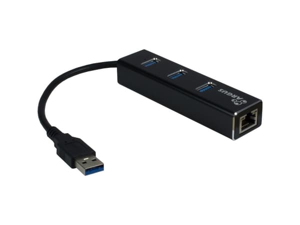 Argus IT-310 - Hubb - 3 x SuperSpeed USB 3.0 + 1 x 10/100/1000 - skrivbordsmodell