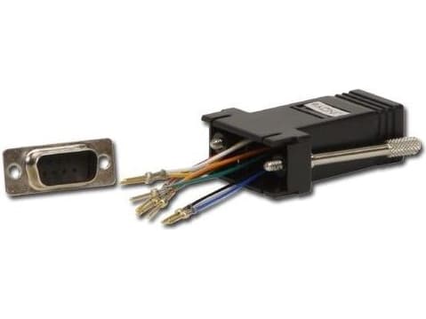 Lindy 70247, RJ-45, 9-pin D, Sort