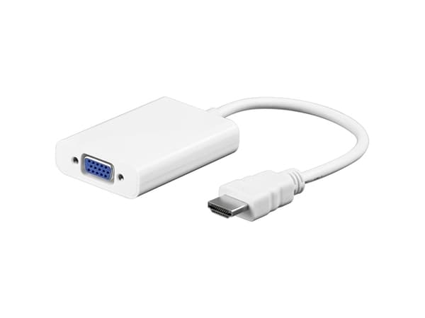 Goobay HDMI - VGA/3.5mm, M/F, HDMI Type A (Standard), VGA (D-Sub) + 3.5mm, Hankjønn, Hunkjønn, Hvit, Polybag