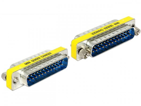 Delock Adapter Sub-D - Seriell- / parallell-hann-hunnveksler - DB-25 (hann) til DB-25 (hann)
