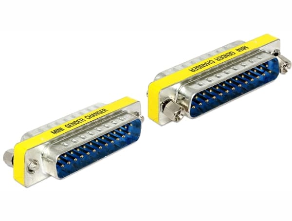 Delock Adapter Sub-D - Seriell- / parallell-hann-hunnveksler - DB-25 (hann) til DB-25 (hann)