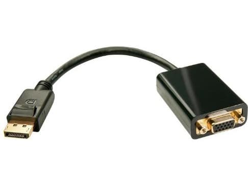 Lindy 41006 videokabeladapter 0,15 m VGA (D-Sub) DisplayPort Svart