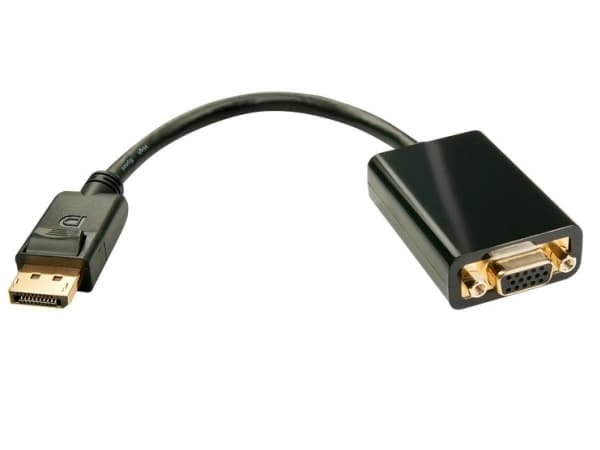 Lindy 41006 videokabeladapter 0,15 m VGA (D-Sub) DisplayPort Svart