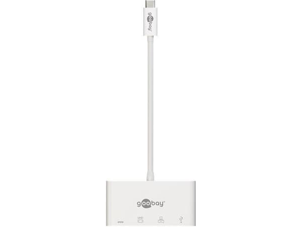 Goobay 62105, Kabel, USB 3.2 Gen 1 (3.1 Gen 1) Type-C, Vit, CE, WEEE, 3840 x 2160 pixlar, 0,15 m
