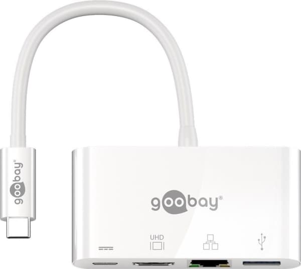 Goobay 62105, Kabel, USB 3.2 Gen 1 (3.1 Gen 1) Type-C, Vit, CE, WEEE, 3840 x 2160 pixlar, 0,15 m