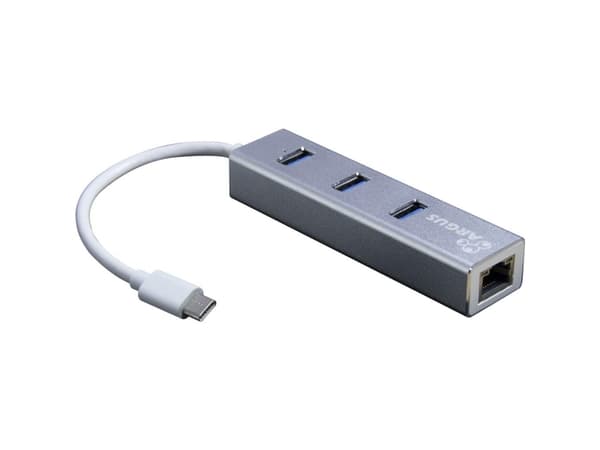 Argus IT-410-S - Hubb - 3 x SuperSpeed USB 3.0 + 1 x 10/100/1000 - skrivbordsmodell