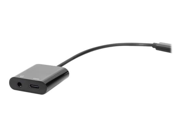 DIGITUS - USB-C till uttagsadapter för hörlurar - 24 pin USB-C hane till 24 pin USB-C, mini-phone stereo 3.5 mm hona - 20 cm - svart
