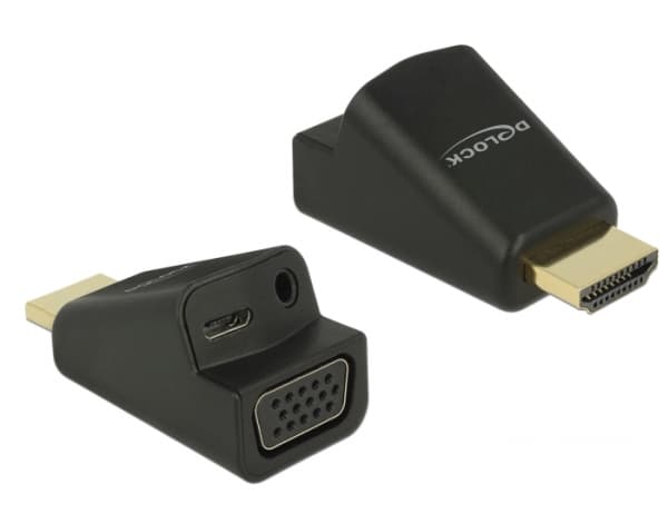 Delock - Videokonverter - HDMI - VGA - svart - løsvekt