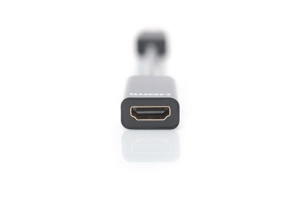 DIGITUS - Videosovitin - DisplayPort uros HDMI naaras - 15 cm - kaksoissuojattu - musta