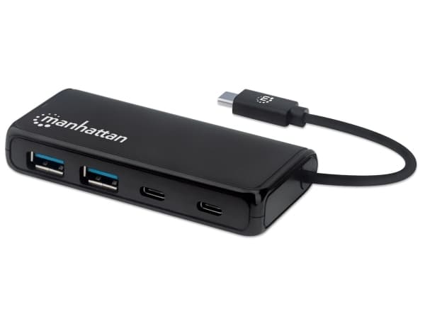 Manhattan 164894 gränssnittshubbar USB 3.2 Gen 1 (3.1 Gen 1) Type-C 5000 Mbit/s Svart