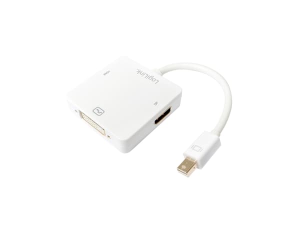 LogiLink Mini DisplayPort to HDMI/DVI/DisplayPort 3 in 1 Convertor Cable - Videokonverterare - DVI, HDMI, DisplayPort