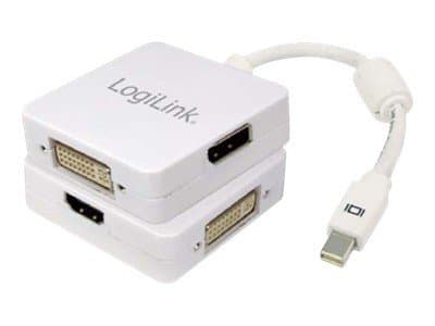 LogiLink Mini DisplayPort to HDMI/DVI/DisplayPort 3 in 1 Convertor Cable - Videokonverterare - DVI, HDMI, DisplayPort