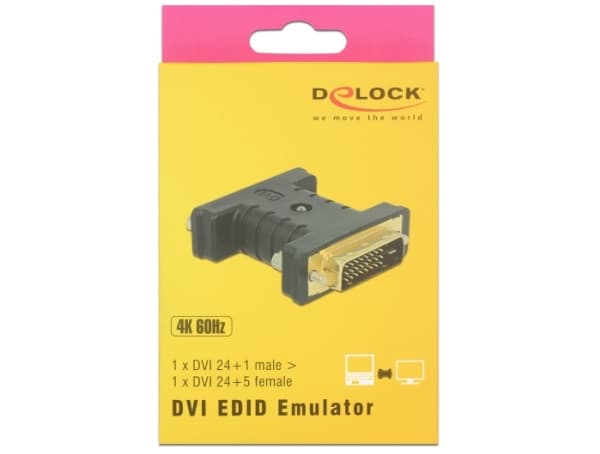 Delock - Videokort - enkel länk - DVI-D (hane) till DVI-I (hona) - tumskruvar - svart