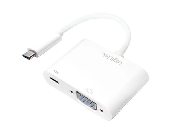 LogiLink 0.14m, 2xUSB-C/VGA, 1920 x 1200 pikseliä