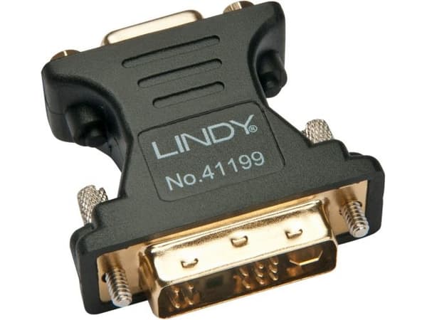 Lindy 41199, VGA, DVI-I, Sort, Gull