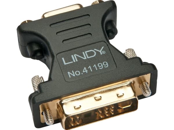 Lindy 41199, VGA, DVI-I, Sort, Gull