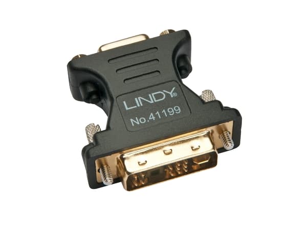 Lindy 41199, VGA, DVI-I, Sort, Gull
