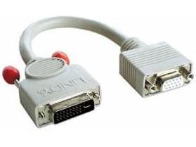 Lindy 41222 videokabelkobling 0,2 m DVI-A VGA (D-Sub) Grå
