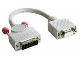 Lindy 41222 videokabelkobling 0,2 m DVI-A VGA (D-Sub) Grå
